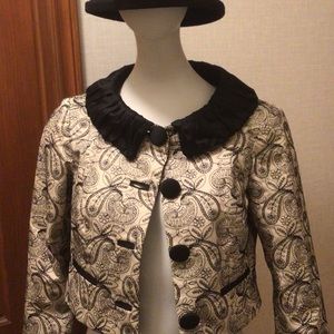 Nanette Lapore Bolero Jacket - Size 8 - Excellent Condition w/ Black Embroidery